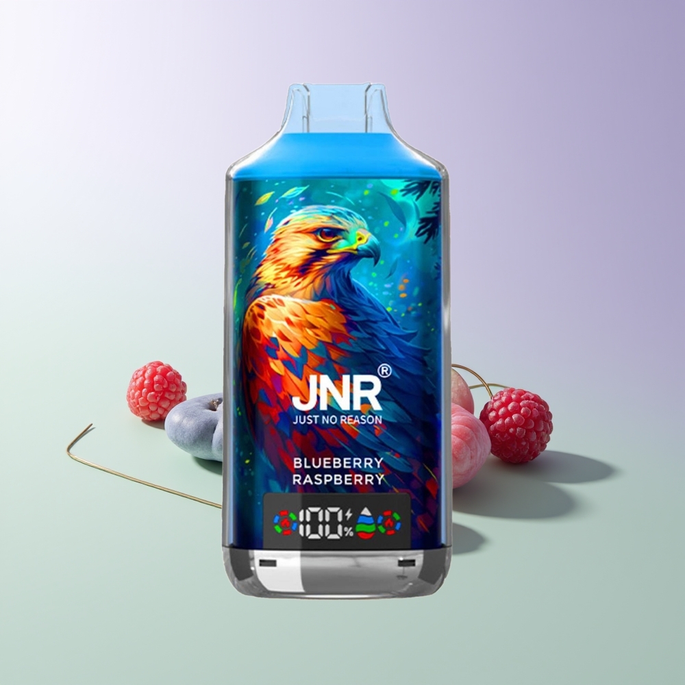 JNR Falcon X 18000 Pūkų Vienkartinės Elektroninės Cigaretės Mėlynųjų Aviečių/Baltojo Aviečių