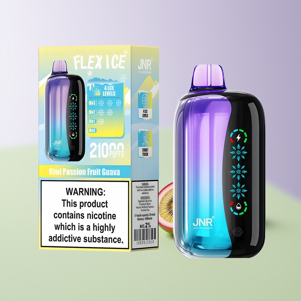 JNR Flex Ice 21000 Pufų Vienkartinės Elektroninės Cigaretės Kiwi Passion Fruit Guava 1000mAh