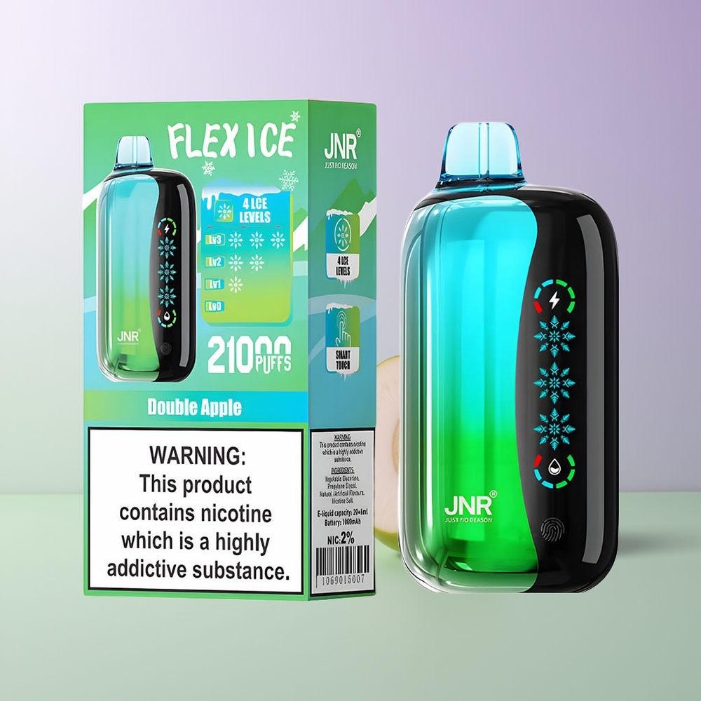 JNR Flex Ice 21000 Pūkštelių Vienkartinės Elektroninės Cigaretės Dviguba Obelis