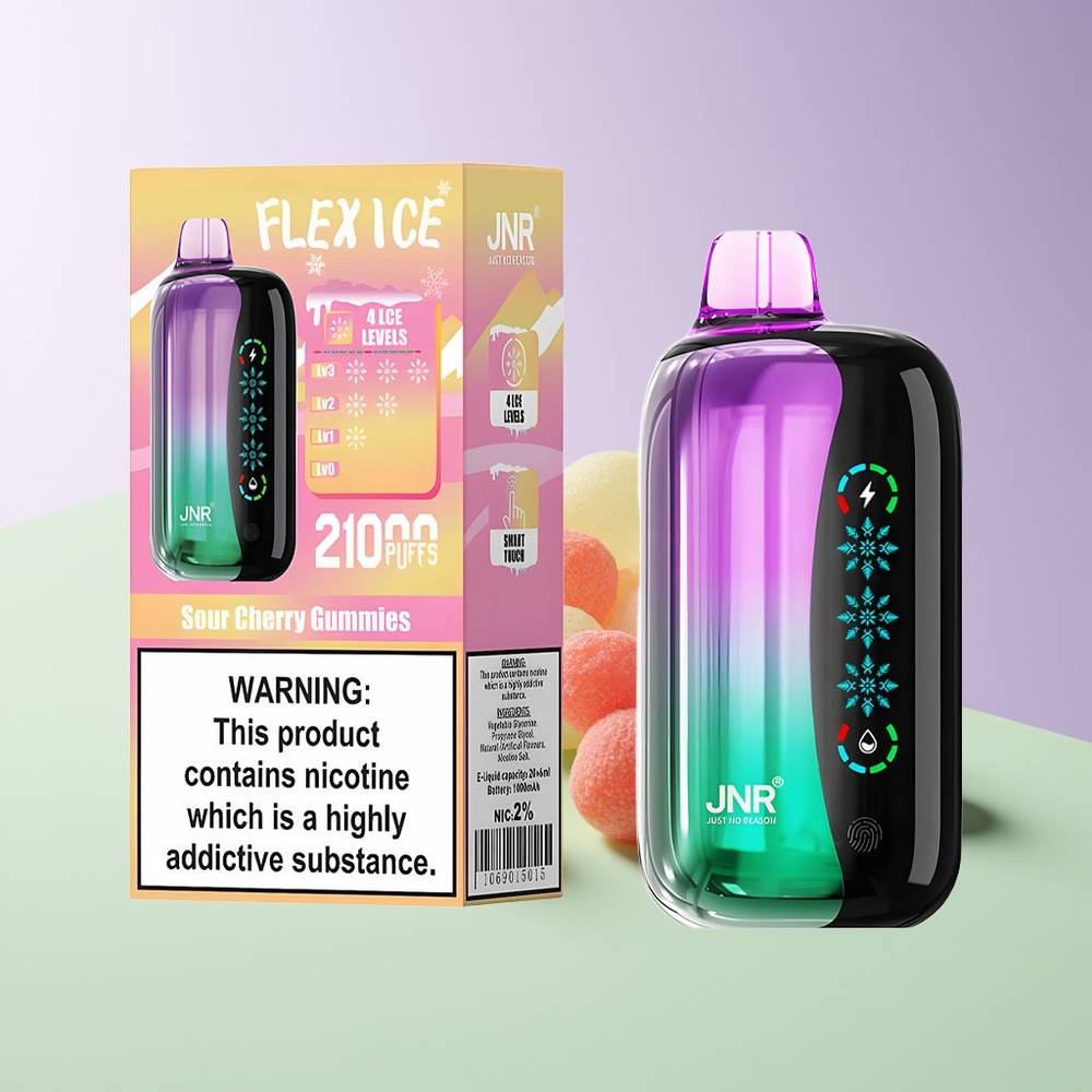 JNR Flex Ice 21000 Pūkų Vienkartinės Elektroninės Cigaretės Rūgščiosios Vyšnios Guminukai