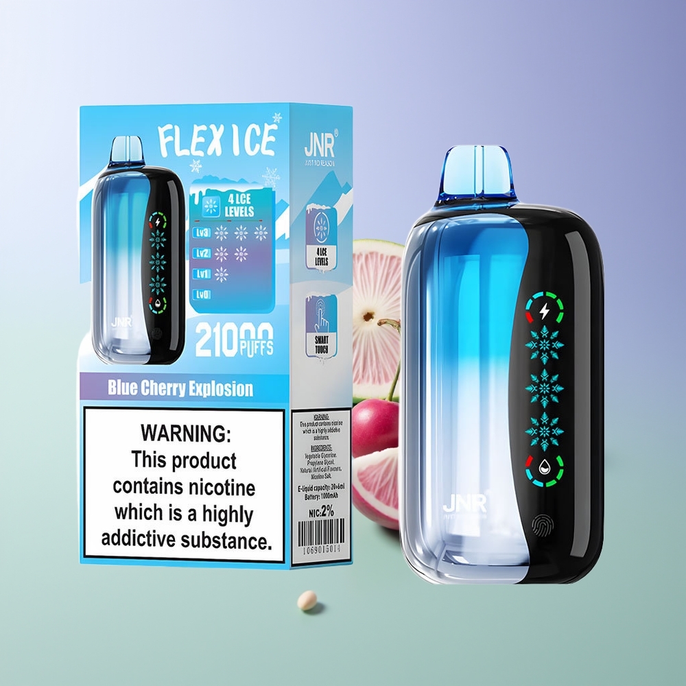 JNR Flex Ice 21000 Pūsų Vienkartinės Elektroninės Cigaretės Mėlynų Vyšnių Sprogimas
