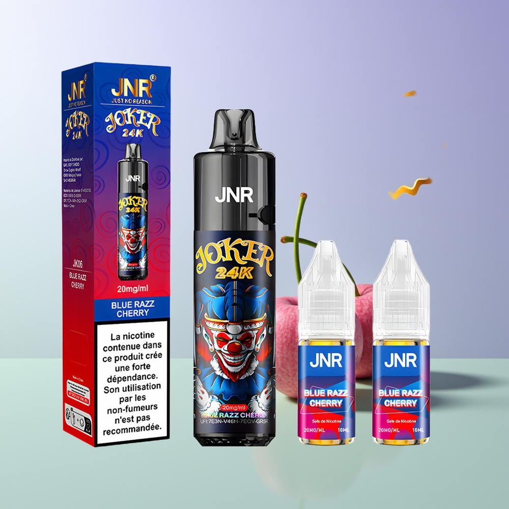 JNR Joker 24000 Pūsų Vienkartinės Elektroninės Cigaretės Mėlyna Avietė Vyšnia