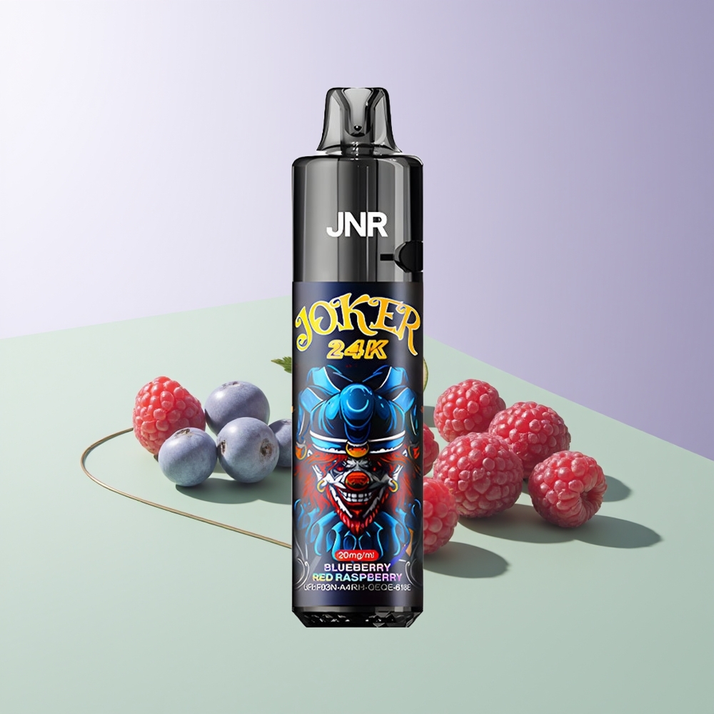 JNR Joker 24K Puffs 2 Nikotino Vienkartinės Elektroninės Cigaretės Mėlynė Raudonoji Avietė