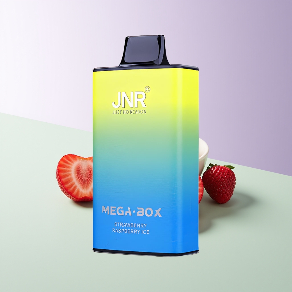 JNR Mega Box 25000 Pūkų Vienkartinis Garininkas Braškė Avietė Ledas