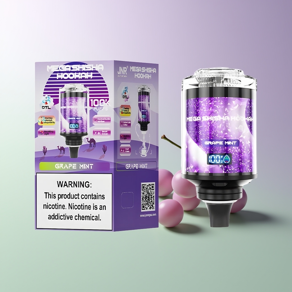 JNR Mega Shisha Hookah 100K Darbalaukinis Vynuogių Mėta