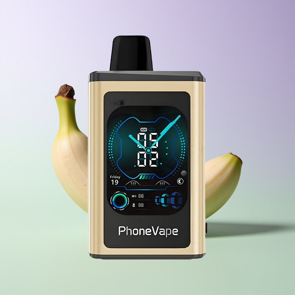 JNR PhoneVape 30000 pūkų Vienkartinės Elektroninės Cigaretės Bananų Ledas Adjustable Airflow