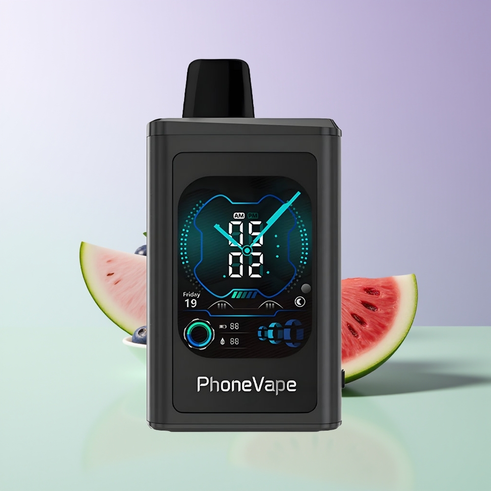 JNR PhoneVape 30000 pūkų Vienkartinės Elektroninės Cigaretės Mėlynųjų Uogų Arbūzas Turbo Mode