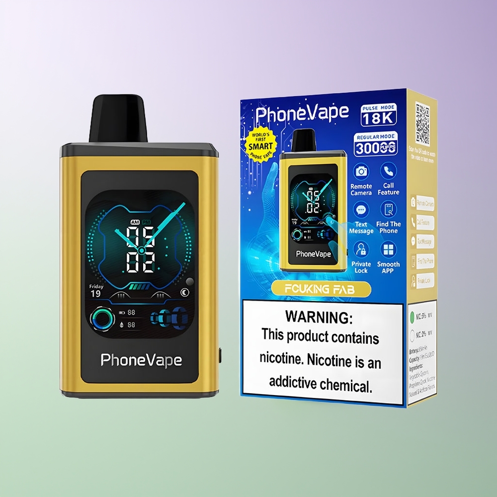 JNR PhoneVape 30000 pūkų Vienkartinės Elektroninės Cigaretės Pilnas Ekranas Fucking Fab