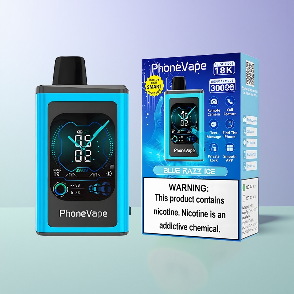 JNR PhoneVape 30000 užpūtimų Nuimamas Vaperis Mėlynasis Avietų Ledas su Turbo Režimu