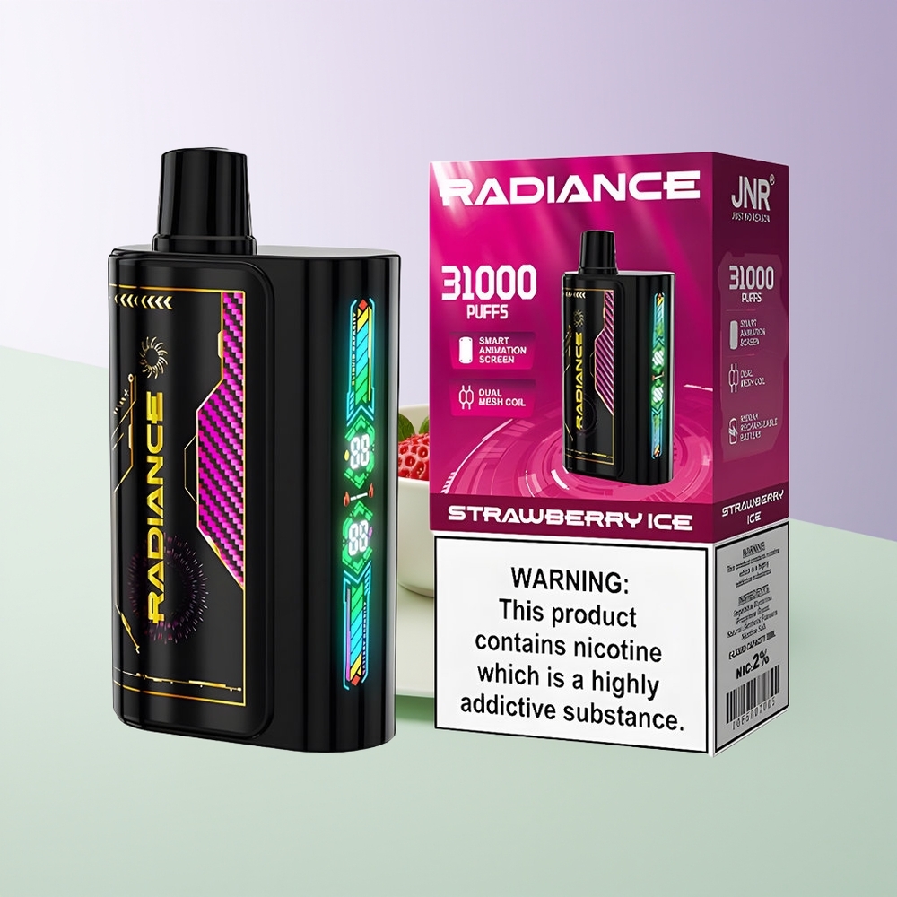JNR Radiance 31000 Pūkų Vienkartinis Garintuvas Braškės Ledas