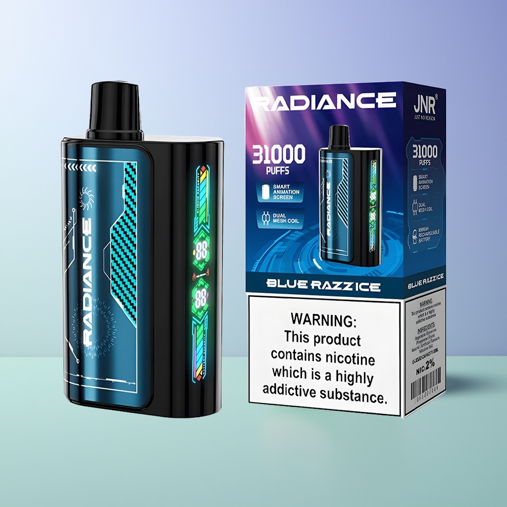 JNR Radiance 31000 Pūsų Išmetamas Vapas Mėlynasis Serbentų Ledas
