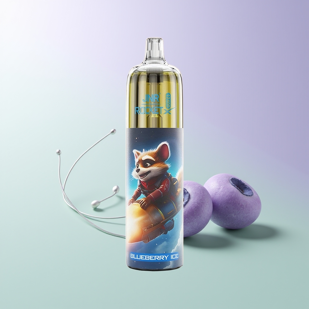 JNR Rocket-X 12400 Pūkų Vienkartinės Elektroninės Cigaretės Mėlynųjų Uogų Ledas RGB