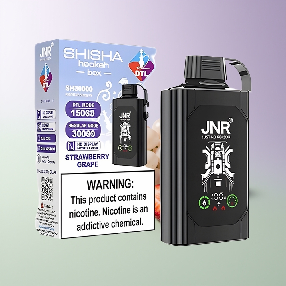 JNR Shisha Hookah Box 20500 Puffs Braškynės Vynuogių Vienkartinės Elektroninės Cigaretės