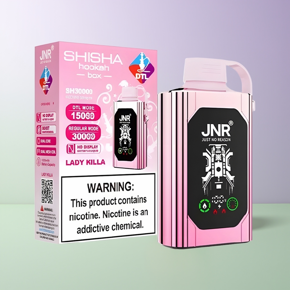 JNR Shisha Hookah Box 20500 Puffs Vienkartinės Elektroninės Cigaretės Ponia Žudikė
