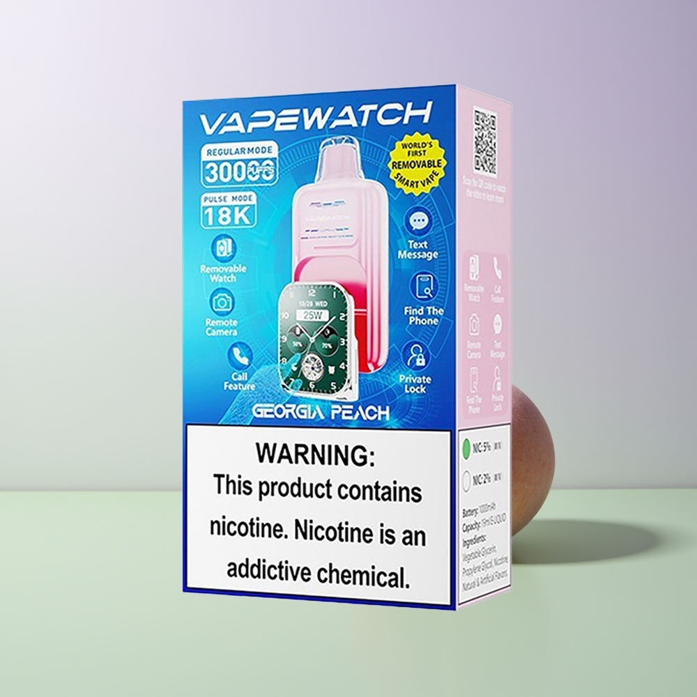 JNR VapeWatch 30000 Puffs Dual Mesh Coil Vienkartinės Elektroninės Cigaretės Gruzinės Persikų
