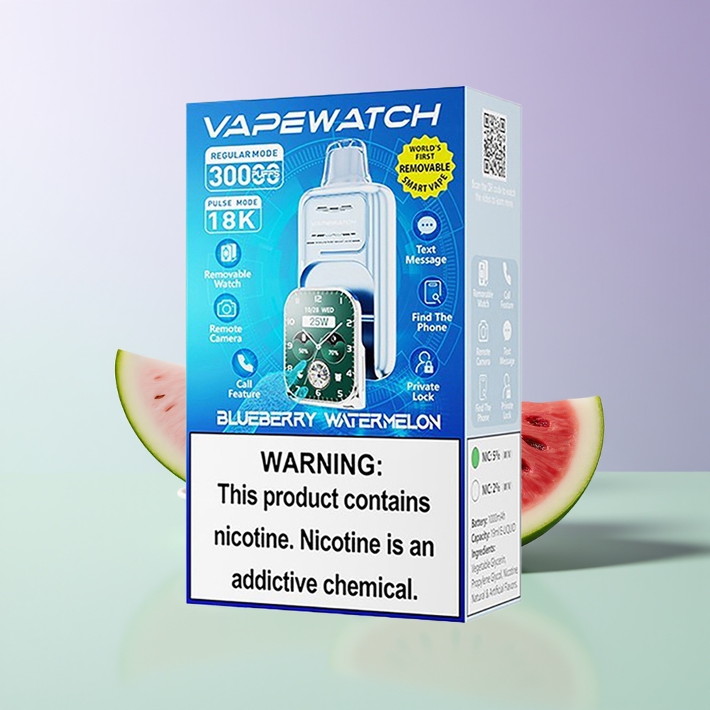 JNR VapeWatch 30000 Pūsų Mėlynųjų Arbūzų Vienkartinės Elektroninės Cigaretės 19mL