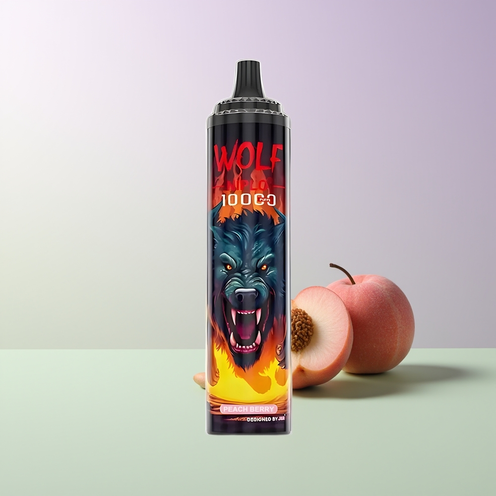 JNR Wolf Niplo 10000 Pūkų 20ml Persikas Uoga Vienkartinės Elektroninės Cigaretės