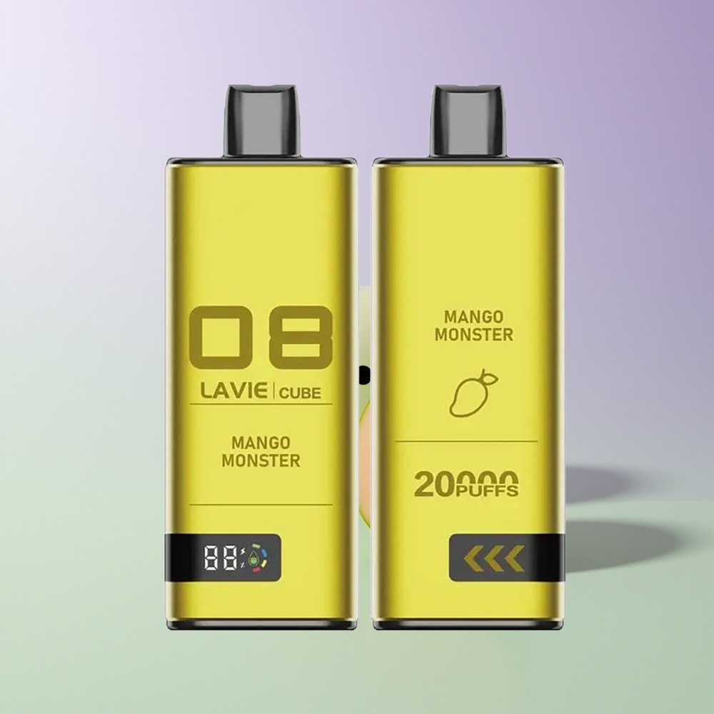 LAVIE Cube 20000 Pūkų Vienkartinės Elektroninės Cigaretės Mango Pabaisa
