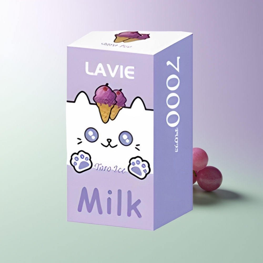 LAVIE Milk 7000 Pūkų Vienkartinės Elektroninės Cigaretės Vynuogių Ledas