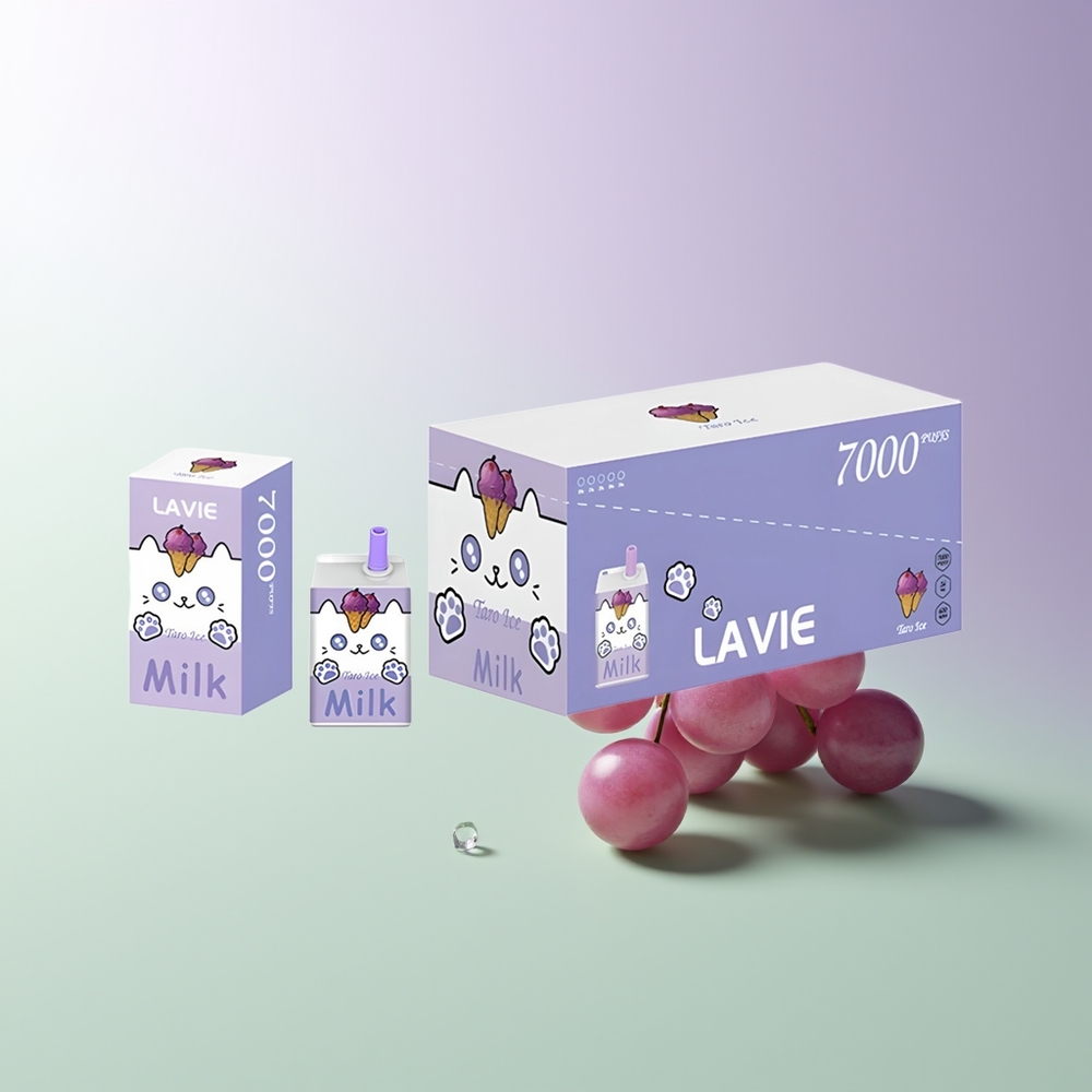 LAVIE Milk 7000 Pūkų Vienkartinės Elektroninės Cigaretės Vynuogių Ledas