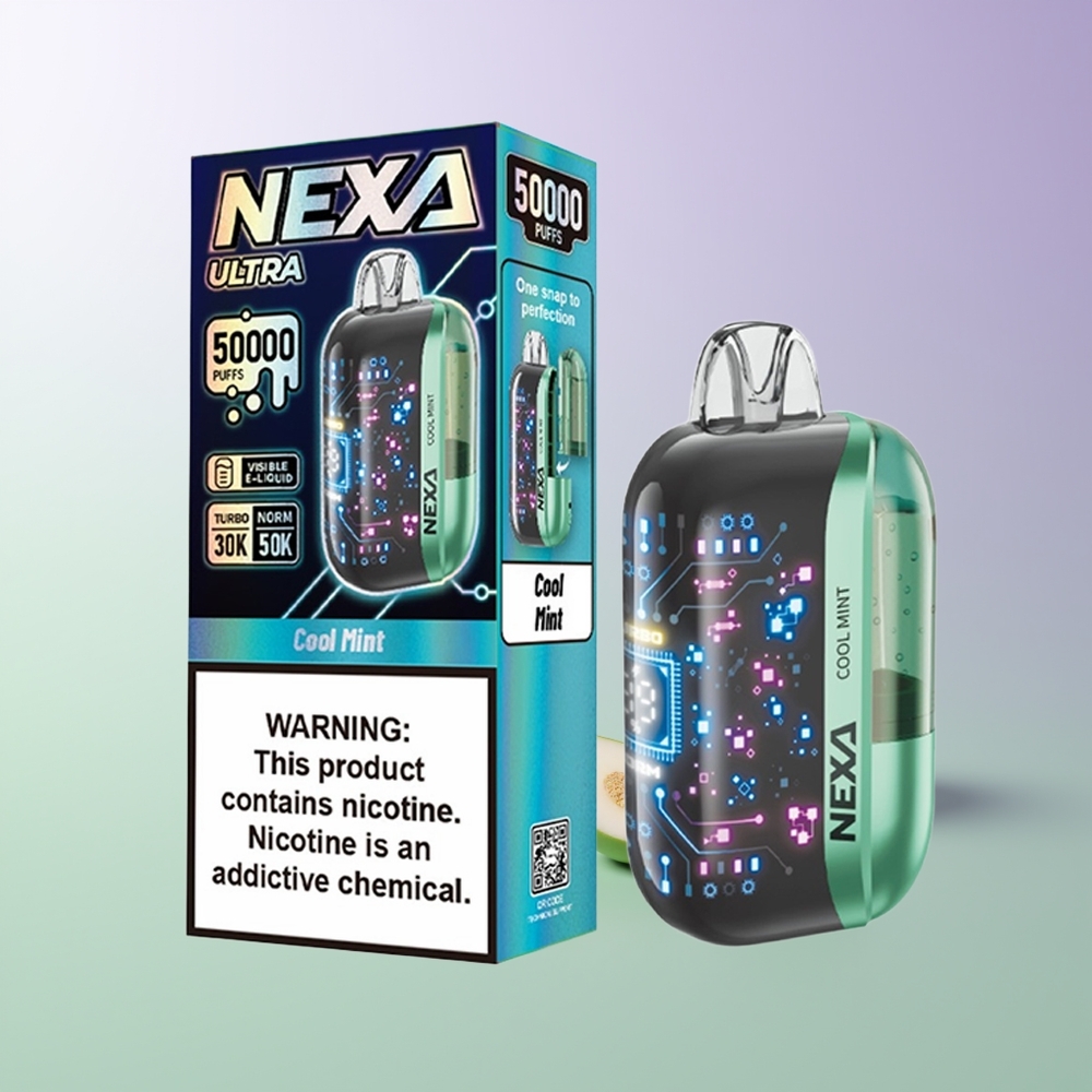 NEXA Ultra 50000 Puffų Vienkartinės Elektroninės Cigaretės Šalta Mėta su 20ml Talpa