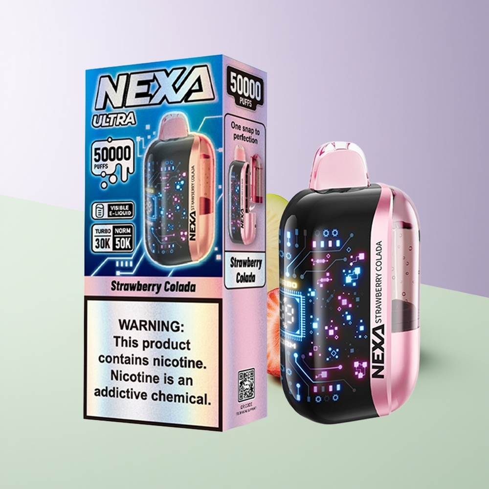 NEXA Ultra 50000 Pūkų 20ml Braškės Kolados Vienkartinės Elektroninės Cigaretės