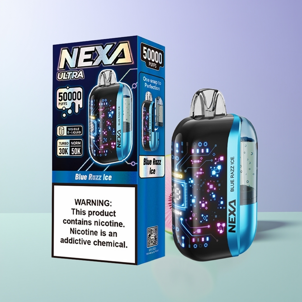 NEXA Ultra 50000 Pūkų 20ml Mėlynųjų Serbentų Ledas