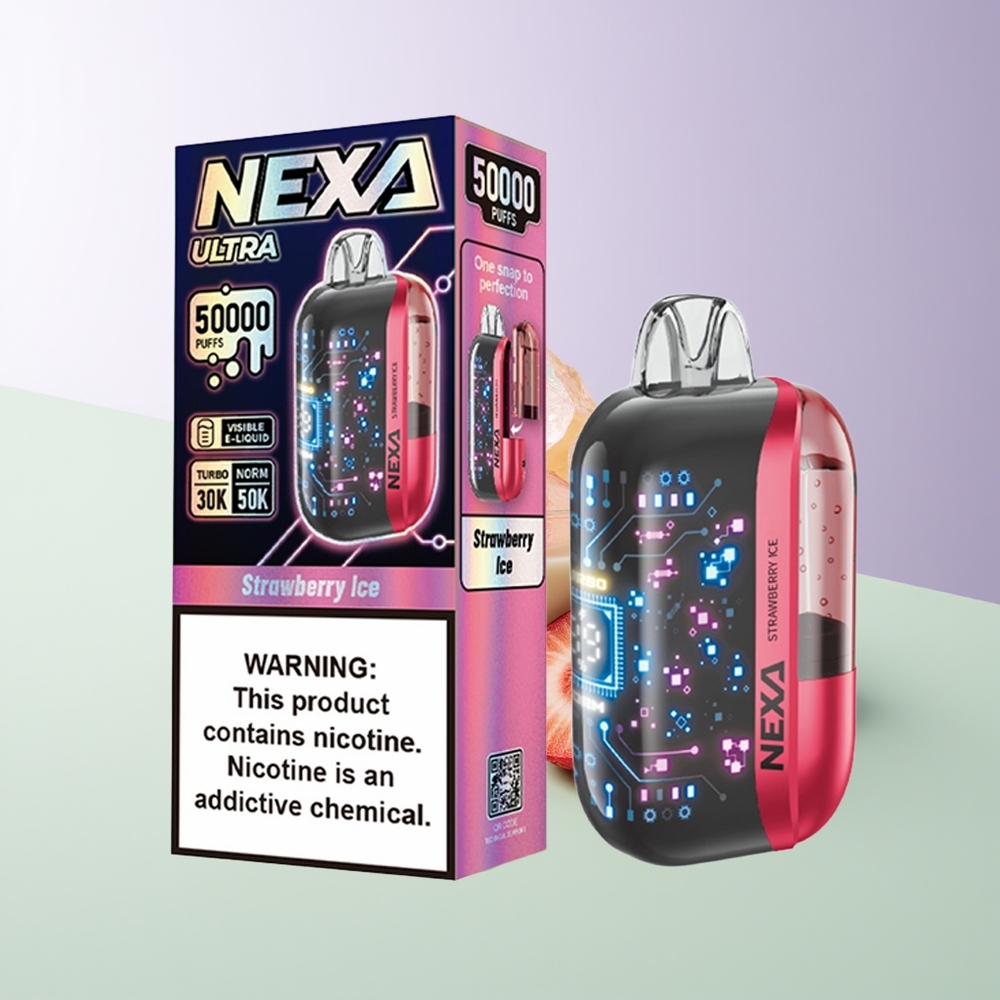 NEXA Ultra 50000 Pūkų Vienkartinės Elektroninės Cigaretės Braškės Ledas su 800mAh Baterija