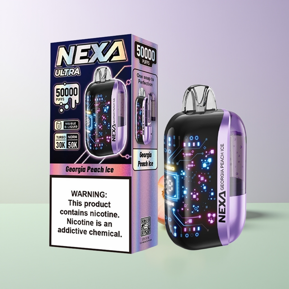 NEXA Ultra 50000 Pūkų Vienkartinės Elektroninės Cigaretės Džordžijos Persikas Ledas su 20ml Talpa