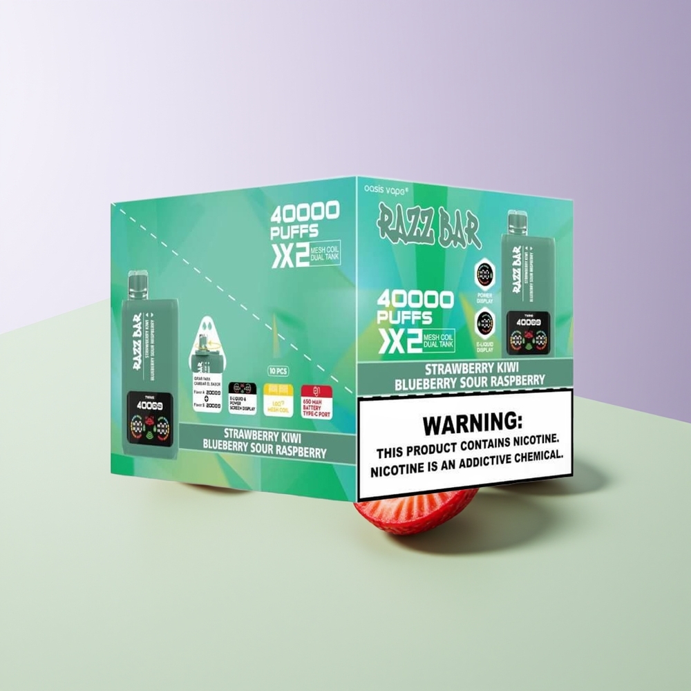 Razz Bar 40000 Pūkų Vienkartinė Vape Braškė-Kivis - Mėlynoji Gėrio Avietė