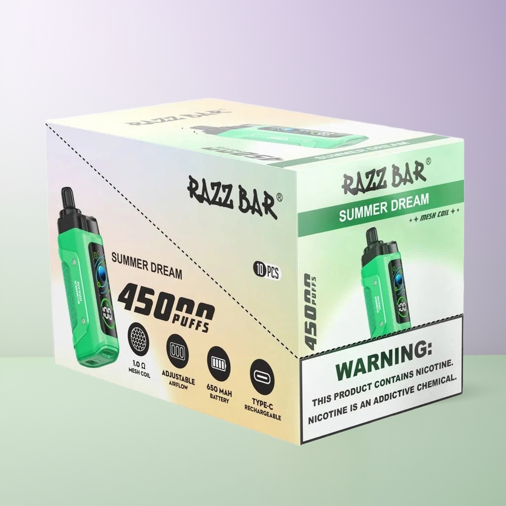 Razz Bar 45000 Puffų Vasaros Sapnas Vienkartinės Elektroninės Cigaretės