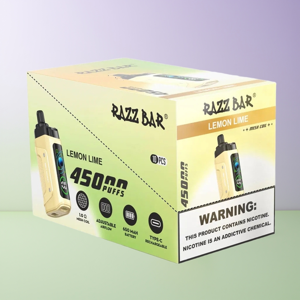 Razz Bar 45000 Pūsų Vienkartinis Vapas Citrinų Žaliųjų