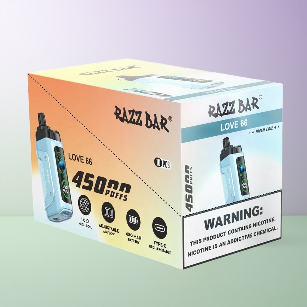 Razz Bar 45000 Pūsų Vienkartinės Elektroninės Cigaretės Meilė 66