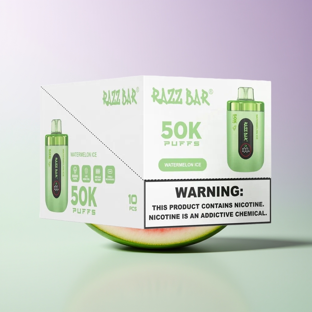 Razz Bar 50K Arbūzo Ledas Vienkartinės Elektroninės Cigaretės 2 Nikotino