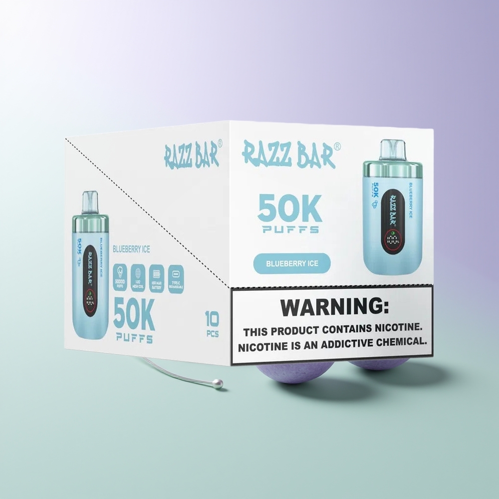 Razz Bar 50K Pūkštelėjimų Vienkartinis Garintuvas Mėlynų Uogų Ledas