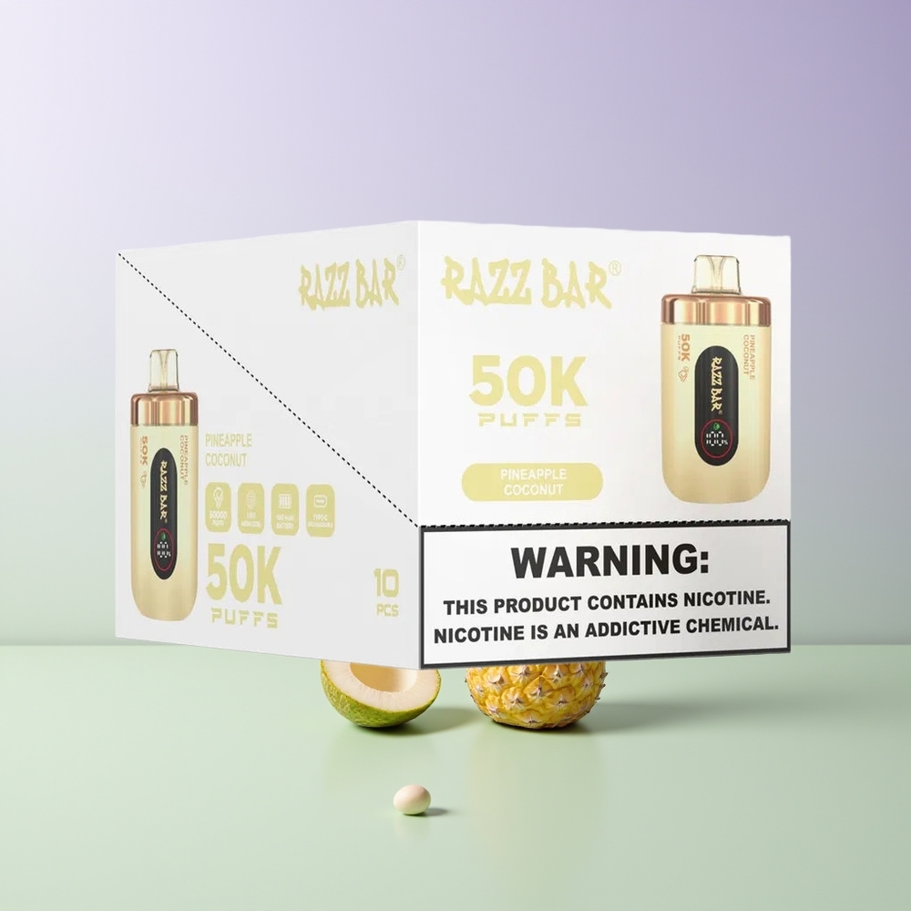 Razz Bar 50K Pūsų Vienkartinis Garinamas Ananasas Kokosas