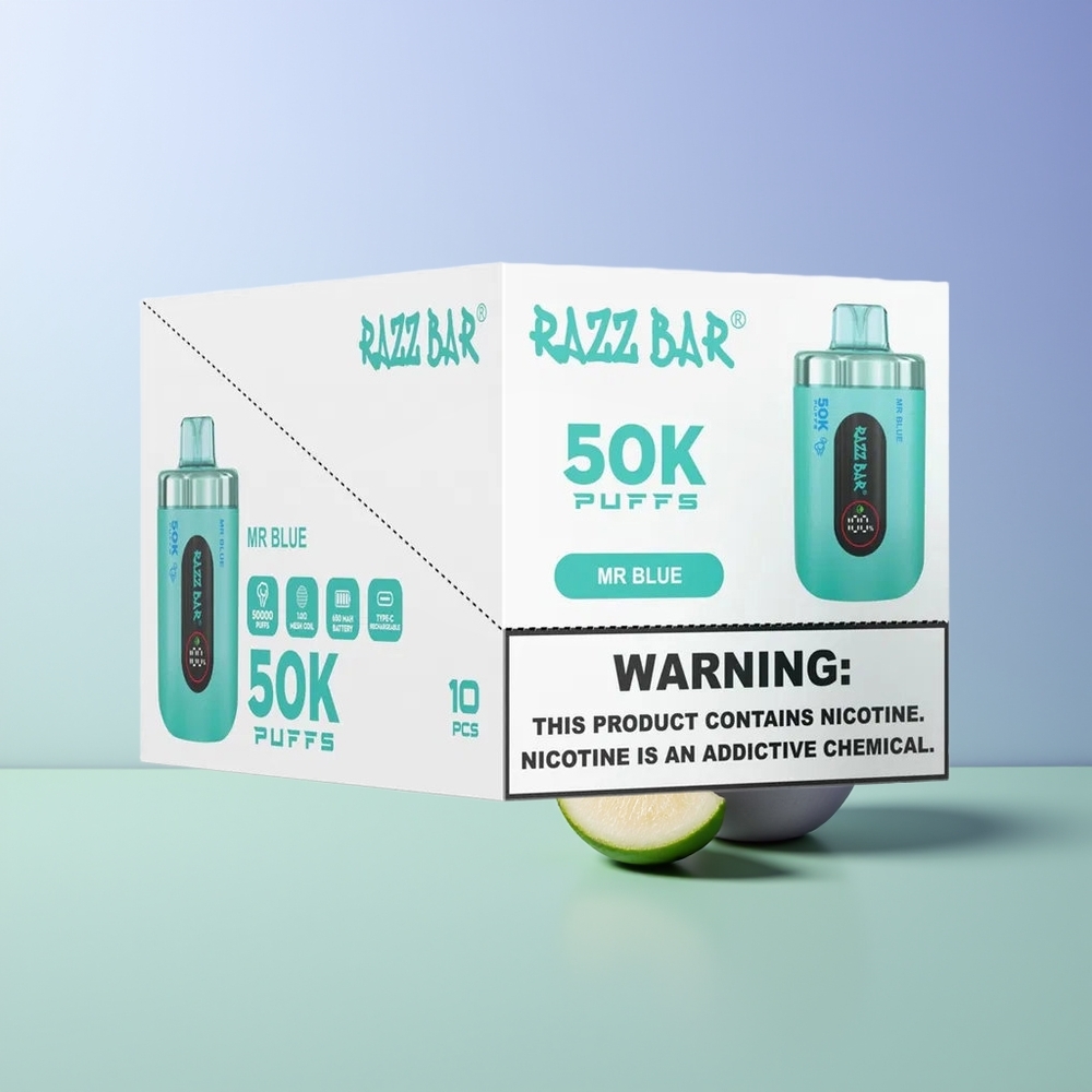 Razz Bar 50K Pūsų Vienkartinis Vaporizatorius Mėlynasis
