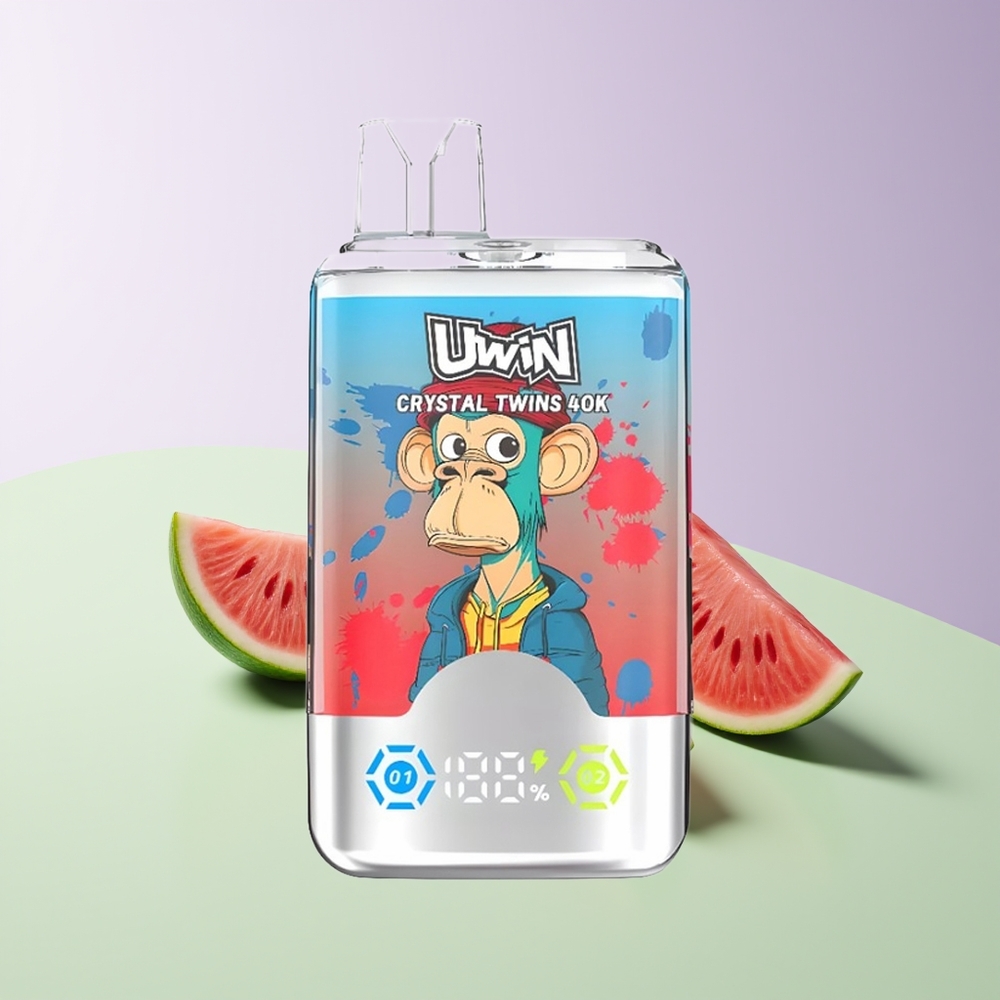 Uwin Crystal Twins 40000 Puffs Braškė Vandens Melionas Citrina Luažas 32ml