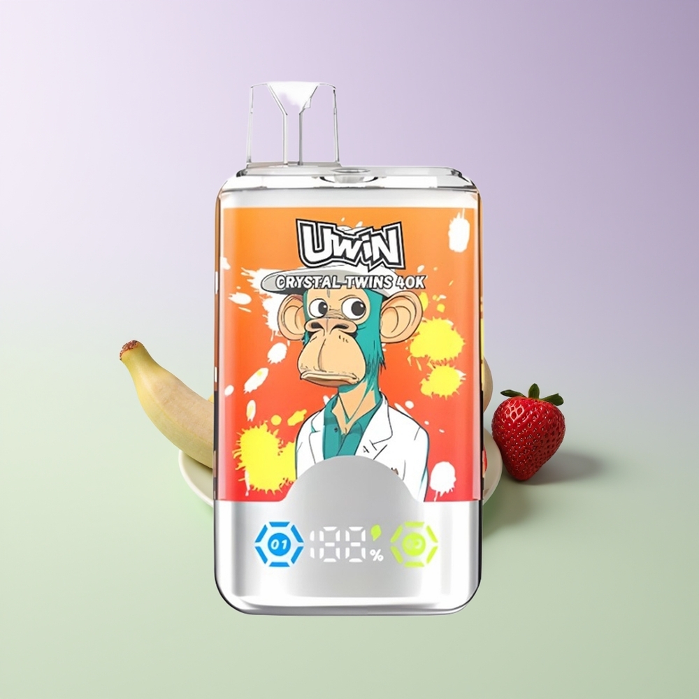 Uwin Crystal Twins 40000 Pūkų Vienkartinės Elektroninės Cigaretės Braškių Bananų Meilė 66