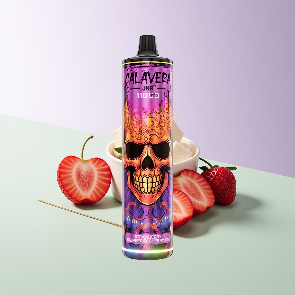 JNR Calavera 11000 Puffs 21ml Braškės Avietės Vyšnios Ledas