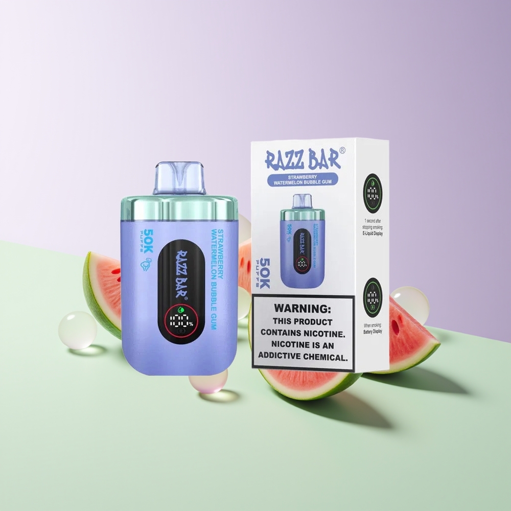 Razz Bar 50K Braškynės Arbūzo Burbulų Guma 1,0 Ohm